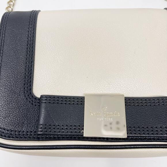 Kate Spade Cream Black Primrose Hill Little Kaelin Two Tone Crossbody Bag Bow - Picture 3 of 14